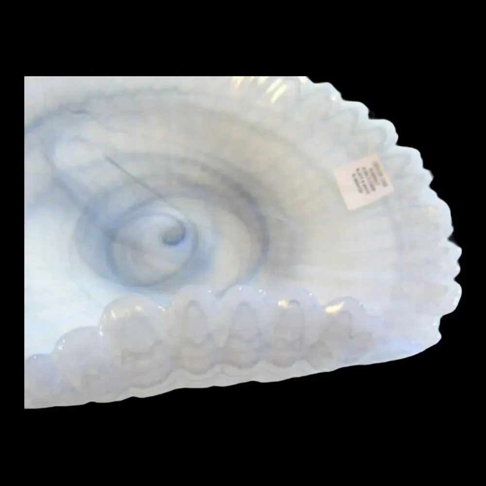 Pottery Barn Centerpiece BOWL Gray Alabaster Dekor Glassware Flower Dish 10.5
